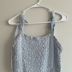 Kendall & Kylie Light Blue Textured Tank Top